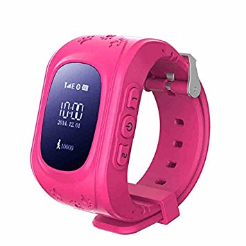 Wayona Kids Tracker Smart Wrist Watch with GPS & GSM System with functions ( Children Safe Security/ SOS Surveillance/Pedometer / Remote Power Off/Alarms Anti-lost for Children) - Pink