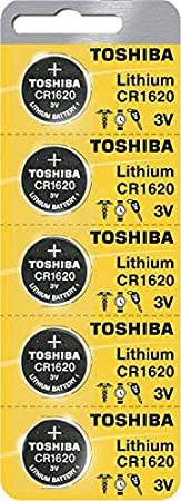 Toshiba CR1620 3V Lithium Coin Cell Battery Pack of 5