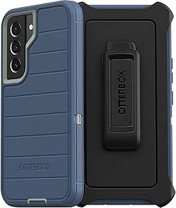 OtterBox Defender Case & Belt Clip/Stand for Samsung Galaxy S22 PLUS (NOT S22/Ultra Models) Retail Packaging - Anti-Microbial - Fort Blue