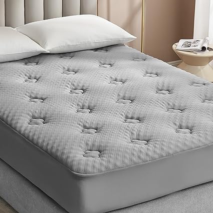 Hansleep Memory Foam Mattress Topper King, Cooling King Mattress Topper with Deep Pocket, Breathable Gel Pillow Top Mattress Pad Cover, 78x80 Inches, Grey