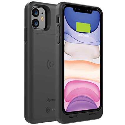 Alpatronix iPhone 11 Battery Case, 5000mAh Slim Portable Protective Extended Charger Cover with Qi Wireless Charging Compatible with iPhone 11 (6.1 inch) BXXI - (Black)