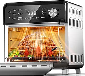 Nuwave X Chef Todd English Air Fryer Oven Combo, Plug-In Grill w/Sheath Heaters, Authentic Char Flavor, 2024 New Convection System, 2X More Even, 100 Presets, Smarter Probe, 50-550°F, Stainless Steel