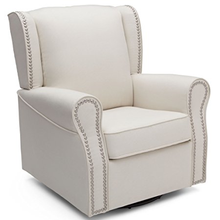 Delta Children Middleton Upholstered Glider Swivel Rocker Chair, Cream