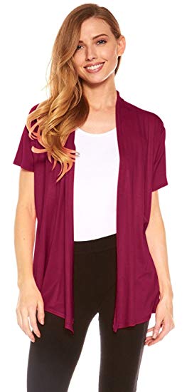 Red Hanger Cardigans for Women - Short Sleeve Womens Open Cardigan Sweaters