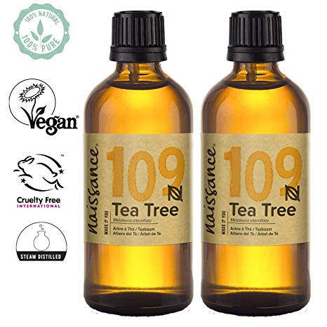 Naissance Tea Tree Essential Oil (#109) 200ml (2 x 100ml) - Pure, Natural, Cruelty Free, Vegan & Undiluted