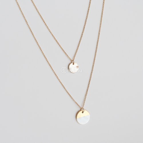 Double Circle Layered Necklace