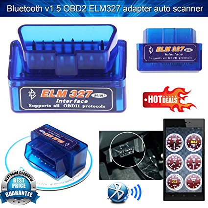 Supper Mini Bluetooth Car Code Reader Compatible with Android / Droid / Torque Support OBD2 OBD II ELM327 Power 2 - Blue