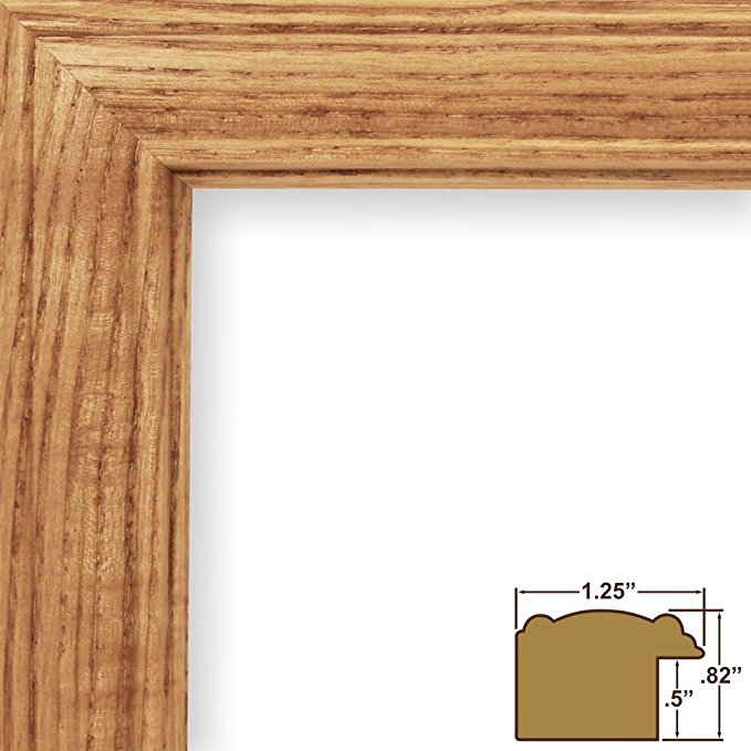 Craig Frames 59504100 5 by 8-Inch Picture Frame, Wood Grain Finish, 1.25-Inch Wide, Honey Oak