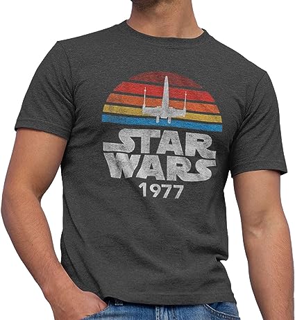 STAR WARS 1977 Logo Rainbow X-Wing Men's Adult T-Shirt