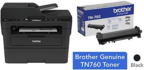 Brother DCPL2550DW Wireless Monochrome Printer with Brother TN760 HIGH Yield Cartridge Black Toner