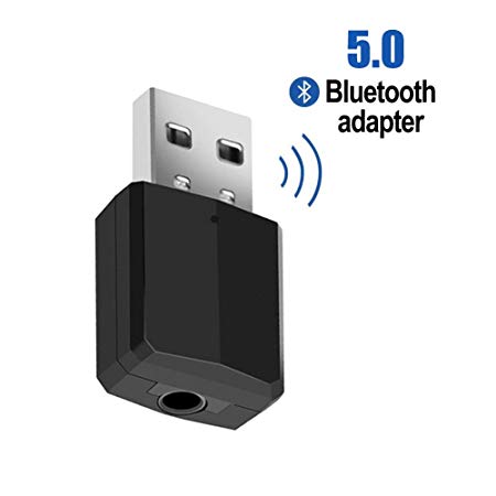 Bluetooth V5.0 Receiver Wireless Audio Transceiver,Jialebi Bluetooth Transmitter for Home TV, Paired with Bluetooth Headphones, aptX Low Latency, Support AVRCP/A2DP Stereo Music Transmission