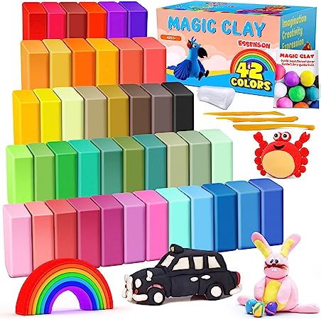 Air Dry Clay 42 Colors, Modeling Clay for Kids, DIY Molding Magic Clay for with Tools, Soft & Ultra Light, Toys Gifts for Age 3 4 5 6 7 8  Years Old Boys Girls Kids