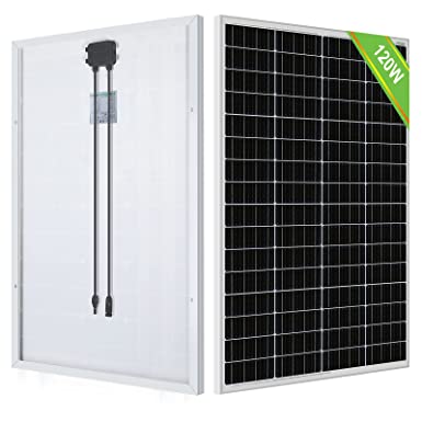 ECO-WORTHY 120Walts Solar Panel with Aluminimum Frame, High Efficiency Off Grid Monocrystalline Module Solar Energy Input of 12Volts for Boats RV Camper Van Trailer