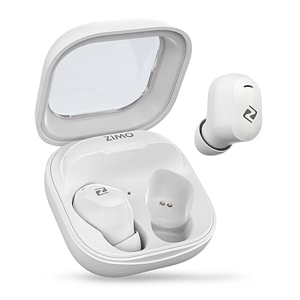 Zimo Sync Mini in-Ear TWS Earbuds with Bluetooth 5.3, 28 Hrs Playtime, 8mm Drivers, Stereo Calls, Touch Control, Type-C Charging Wireless Headphones, Voice Assist & IPX4 Water Resistant (White)