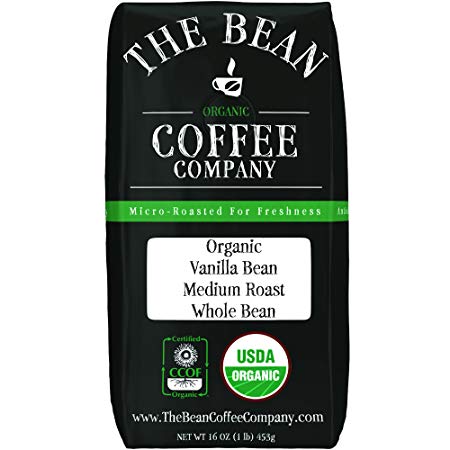 The Bean Coffee Company Organic Vanilla Bean, Medium Roast, Whole Bean, 16-Ounce Bag