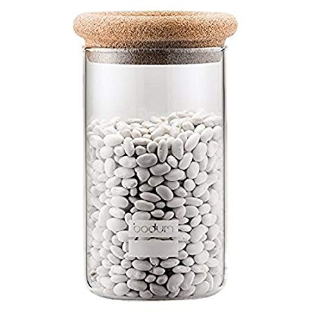 Bodum 8600-109-2 Yohki Storage Jar with Cork Lid, 1 L/34 oz, Cork