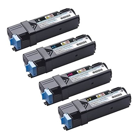 GLB © High Quality Dell 2150 High Yield Compatible Toner Cartridges SET - Dell 2150CN 2150CDN 2155CN 2155CDN -High Yield- Black 331-0719 Cyan 331-0716 Magenta 331-0717 Yellow 331-0718 For Use in Dell Color Laser 2150, Color Laser 2150CDN, Color Laser 2150