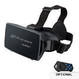 CreateGreat 3D Virtual Reality Headset 3D VR Glasses with Adjustable Head Strap for 3D Movies and Games Better Than Google Cardboard Compatible with Iphone and Android 4760 Inch screen - Black