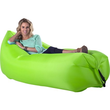 The Official Pouch Couch As Seen On TV Inflatable Air Lounger, Green