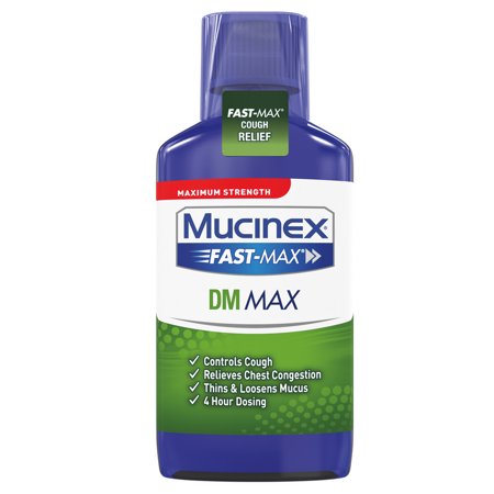 Mucinex Fast-Max DM, Max Strength, Cough Relief Liquid, 6oz