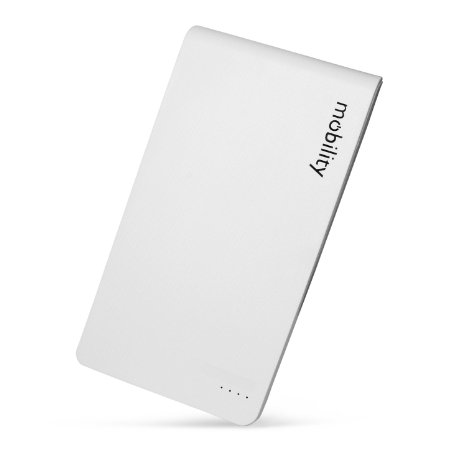 Mobility 5000 mAh Power Bank white w Dual USB Output - Portable Charger  Battery Pack Designed to Charge and Power Cell Phones Tablets and Other Mobile Devices While Traveling or On-the-Go