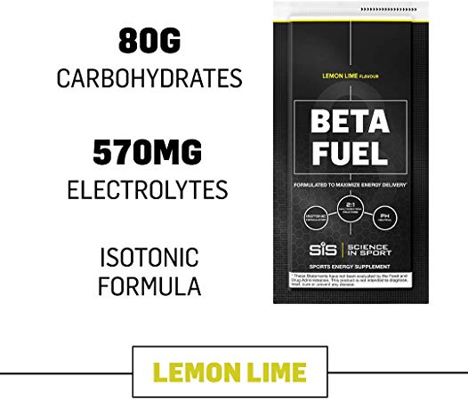 Science in Sport Beta Fuel, Endurance Energy Drink with 80g of Carbohydrates, Isotonic Sports Drink, Lemon & Lime - 12 Grab and Go Sachets