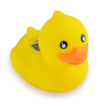 MeasuPro Floating Duck Toy Bath and Room Thermometer, with Clock, Stopwatch and Custom High Temperature Alert