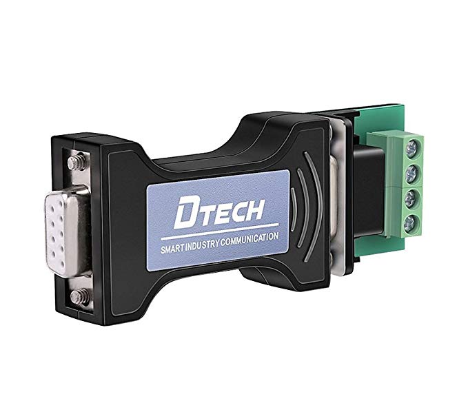 DTECH Port-Powered RS232 to RS485 Converter Adapter for Industrial Long Haul Serial Communication Supports 600W Anti-surge and 15KV Static Protection