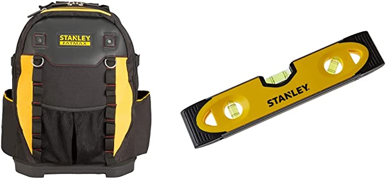 Stanley 1-95-611 Fatmax Tool Backpack & Shock Proof Torpedo Level 230 mm/9 Inch 0-43-511