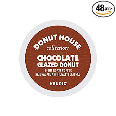 Donut House Collection Chocolate Glazed Donut, Single-Serve Keurig K-Cup Pods, Light Roast, 48 Ct (2 Boxes of 24 Pods)