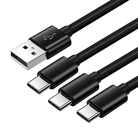 USB Type C Charging Cord Cable For Samsung Galaxy S10e S10 S9 S8 10 Edge Plus Active,Note 8 9,Pixel 2 3 XL,USB A TO C Fast Charge Charger,Nylon Braided Data Phone Power Wire 3FT 3FT 6FT 3 Pack Black