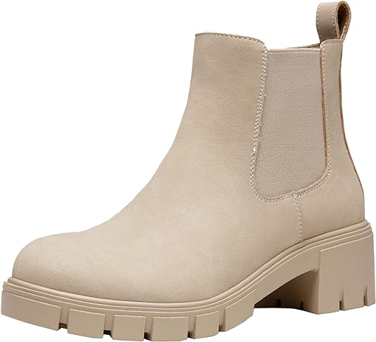 Jeossy Women's Ankle Boots 9606 Chelsea Platform Chucky Heel Booties for Women