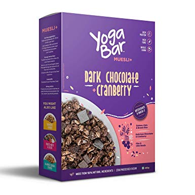 Yogabar Wholegrain Breakfast Muesli - Dark Chocolate   Cranberry, 400g