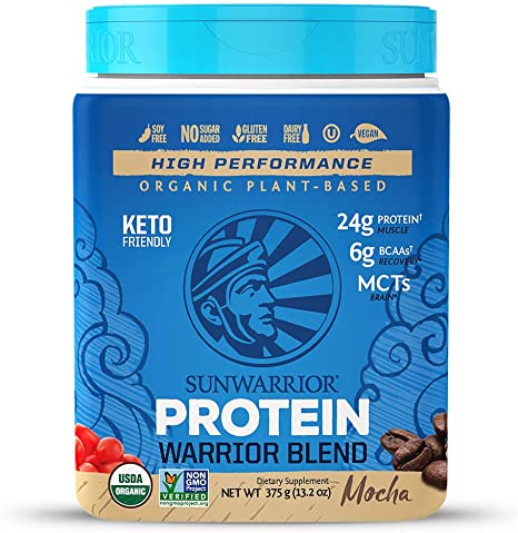 Sunwarrior Organic Vegan Protein Powder with BCAAs and Pea Protein (Warrior Blend - Mocha, 15 Servings)