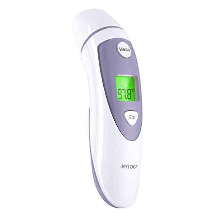 Digital Ear Forehead Thermometer, Hylogy Infrared Thermometer Dual Mode with Instant Reading, Fever Alarm Function for Baby and Adult