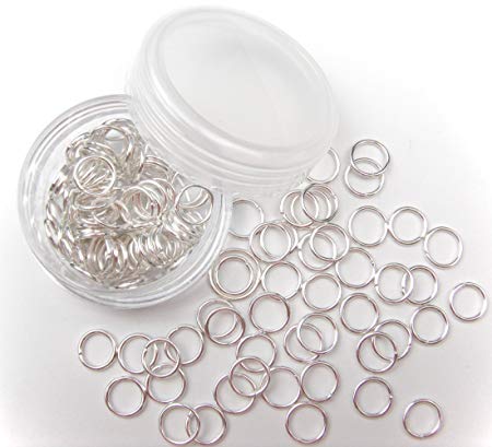 ALL in ONE 1000pcs Open Jump Rings Jewelry Making (Silver 8mm)