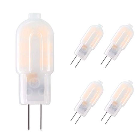 Vicloon G4 LED Light Bulbs, Warm White 2W 12V AC DC 3000K, No Flicker, 360° Beam Angle, 2W Equivalent 20W G4 Halogen Lamps Energy Saving LED Lamps for Chandelier, Wall Sconce- 5 Pack G4