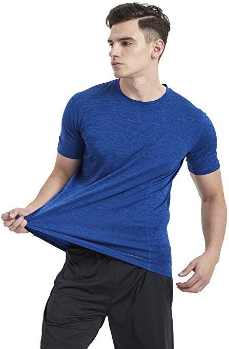 Akilex Men's Running Dry Fit T-Shirt Athletic Outdoor Short Sleeve Comfortable Top
