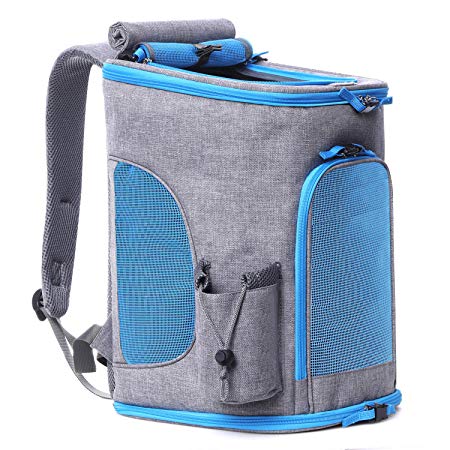 Pet Carrier Backpack For Small Dogs and Cats up To 15LBs, Upgrade Airline Approved Soft Sided Dog Carrier Backpack ,Ventilated Design,Cushion Back Support for Travel, Hiking, Walking and Outdoor Use