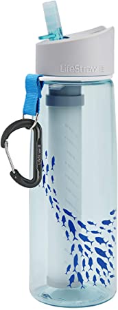 LifeStraw Go Water Filter Bottle with 2-Stage Integrated Filter Straw for Hiking, Backpacking, and Travel