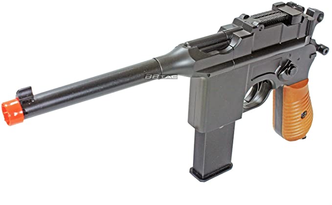 bbtac bt-712 world war ii 165 fps c96 metal zinc alloy airsoft pistol with magazine(Airsoft Gun)