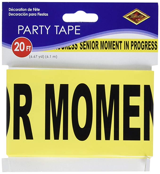 Senior Moment In Progress Party Tape 3" x 20' 1/Pkg