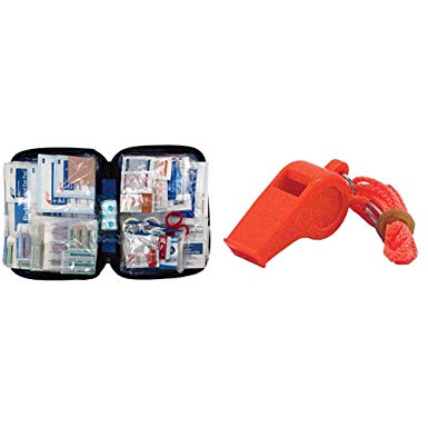 First Aid Only 299 Piece All-Purpose First Aid Kit, Soft Case   Shoreline Marine Basic Safety Whistle with Lanyard