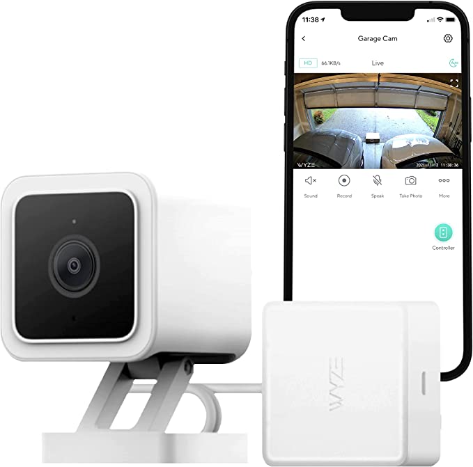 Wyze Smart Garage Door Opener w/Built-in HD Video, Remotely Control Garage Door, 1080p HD Video w/Color Night Vision, Two-Way Audio, Compatible with Alexa and Google Assistant