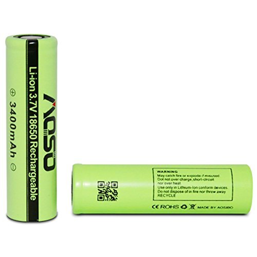 2 X AosiboAOSO 18650 ICR 37V 3400mAh Protected Rechargeable Li-ion BatteriesEnjoy Your Vapor