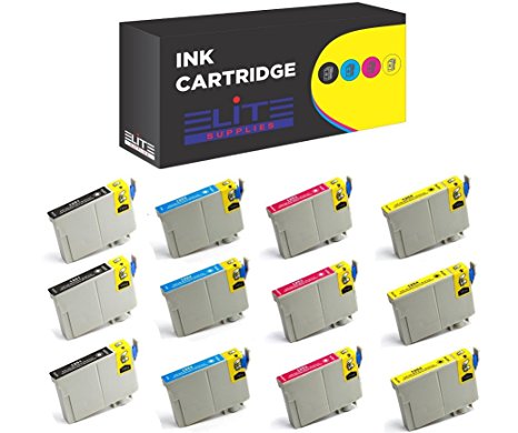 12 Pack Elite Supplies Remanufactured Inkjet Cartridge Replacement for EPSON T125 Works With Epson Stylus NX125 NX127 NX130 NX230 NX420 NX530 NX625 WorkForce 320 323 325 520