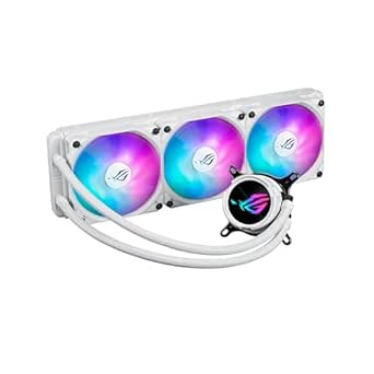 ASUS ROG Strix LC III 360 ARGB White Edition All-in-one CPU Liquid Cooler with 360° rotatable Water Block, Asetek’s New Gen7 v2 Pump, Premium ROG ARGB Fans, and 10  Custom Aura Lighting Effects