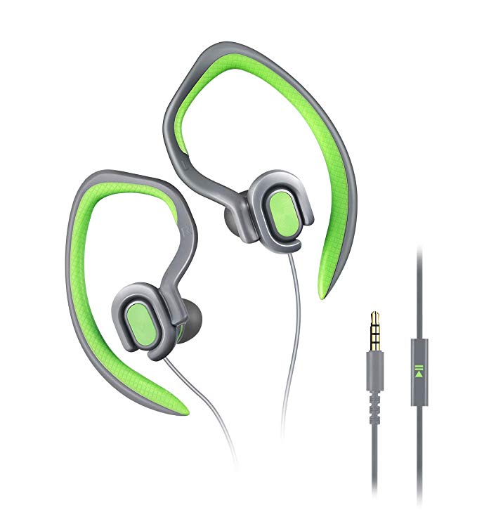 Sports Earhook Headphones Good Sound Waterproof Earphone Wholesale Popular Stereo 3.5mm Jack Headphone with Mic(Green)