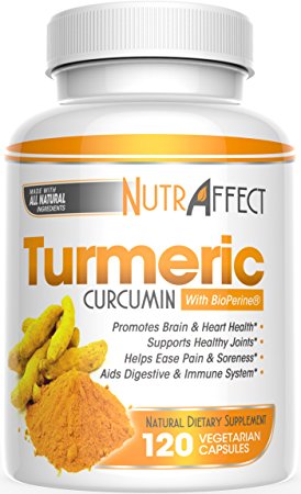 Turmeric Curcumin Capsules with Bioperine (Black Pepper Extract) - Pure Anti-Inflammatory Knee, Hip, Heart & Joint Support Pain Relief Complex - Extra Strength Pills - Best Herbal Health Supplements