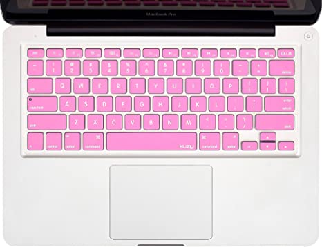 Kuzy - MacBook Keyboard Cover for Older Version MacBook Pro 13, 15, 17 inch and MacBook Air 13 inch, iMac Wireless Keyboard, Apple Computer Accessories Key Board Silicone Skin Protector - Rose Pink